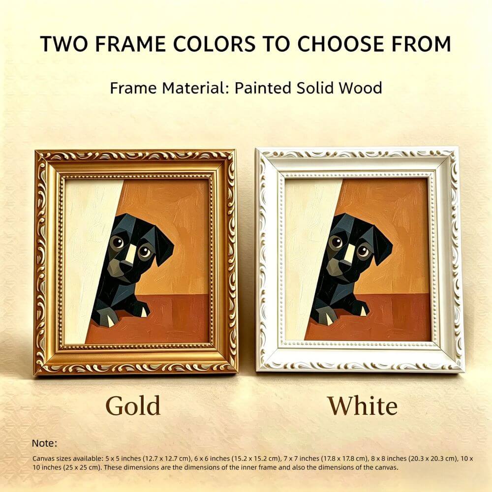 Hand-painted Small Framed Original Art, Miniature Black Dog Artwork, Hand Made Oil Paintings, Desk Decor