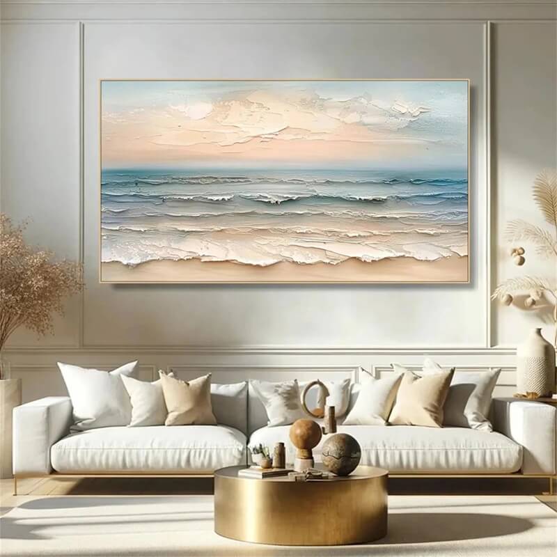 Bring the Ocean Home: Why Textured Seascape Oil Painting Is the Ultimate Living Room Trend