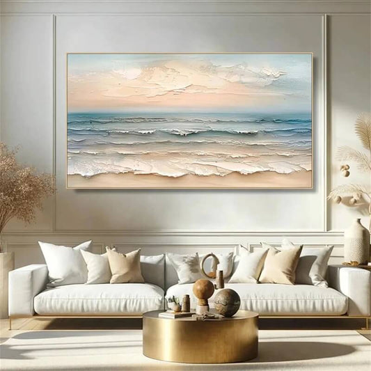 Bring the Ocean Home: Why Textured Seascape Oil Painting Is the Ultimate Living Room Trend