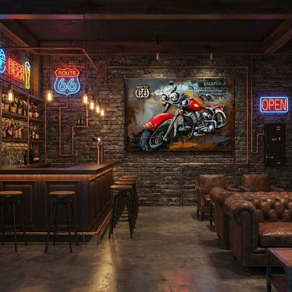 Handcrafted 3D Metal Wall Art Brillant Motorcycle