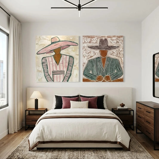 Hand-Painted Vintage Americana Wall Art Set of 2 #VA049