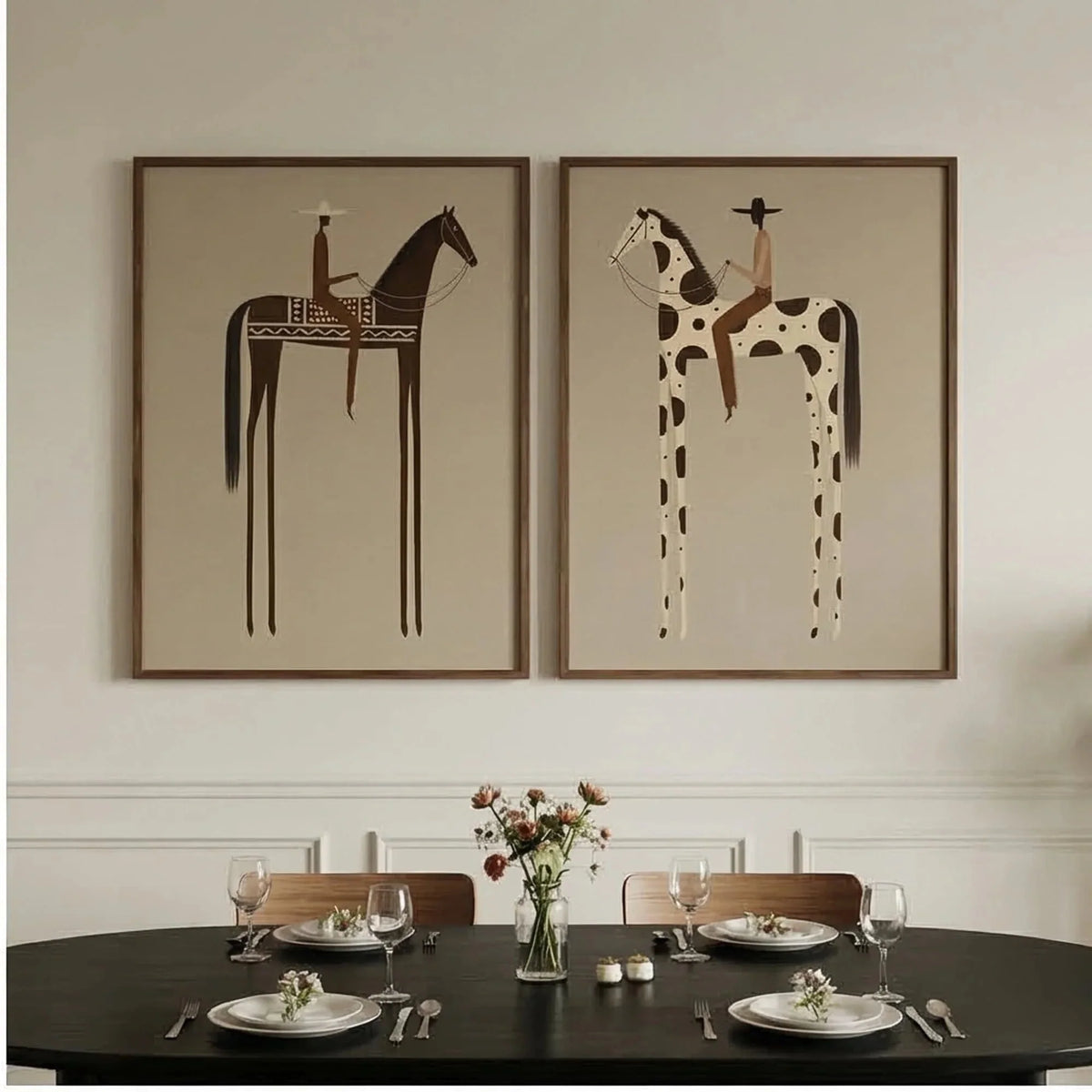 Hand-Painted Vintage Americana Wall Art Set of 2 #VA013