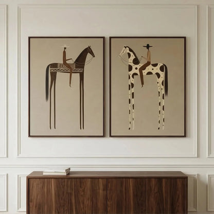 Hand-Painted Vintage Americana Wall Art Set of 2 #VA013