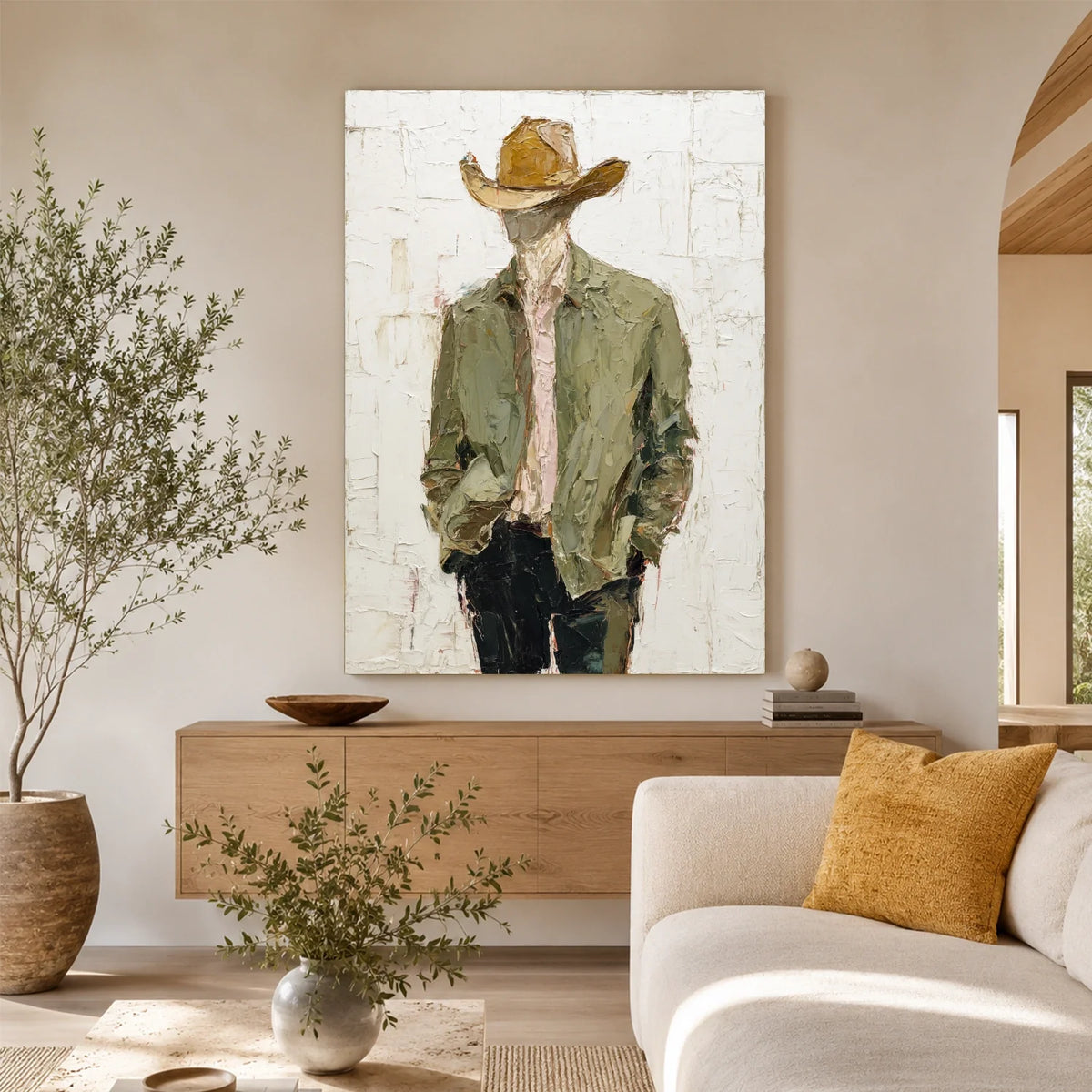 Hand-Painted Western Cowboy Wall Art #VA129