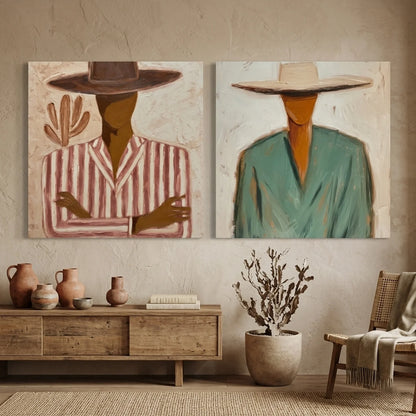 Hand-Painted Vintage Americana Wall Art Set of 2 #VA028