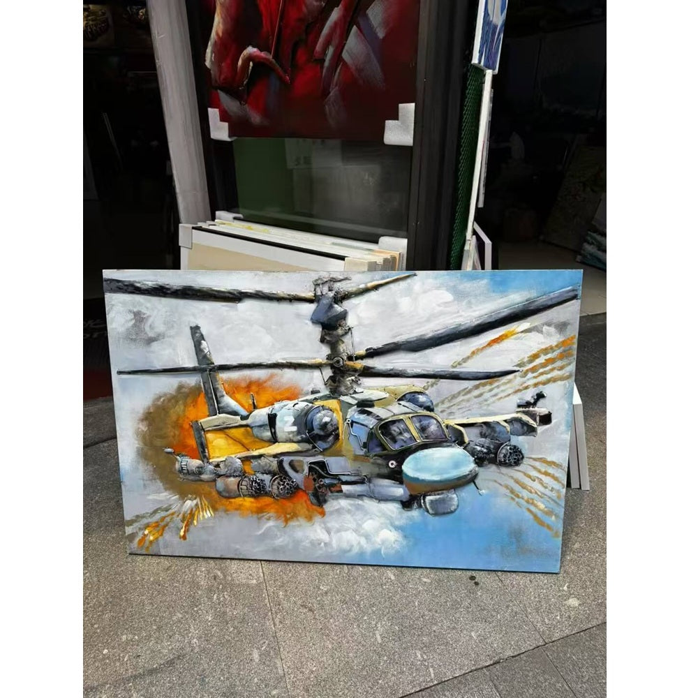 Handcrafted Ka-52 Alligator Attack Helicopter 3D Metal Wall Art for Home & Office Decor