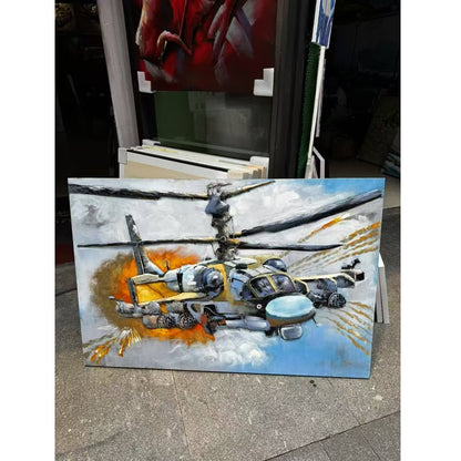 Handcrafted Ka-52 Alligator Attack Helicopter 3D Metal Wall Art for Home & Office Decor