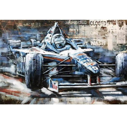 Handcrafted Race Car 3D Metal Wall Art for Home & Office Decor