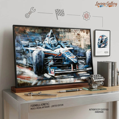 Handcrafted Race Car 3D Metal Wall Art for Home & Office Decor