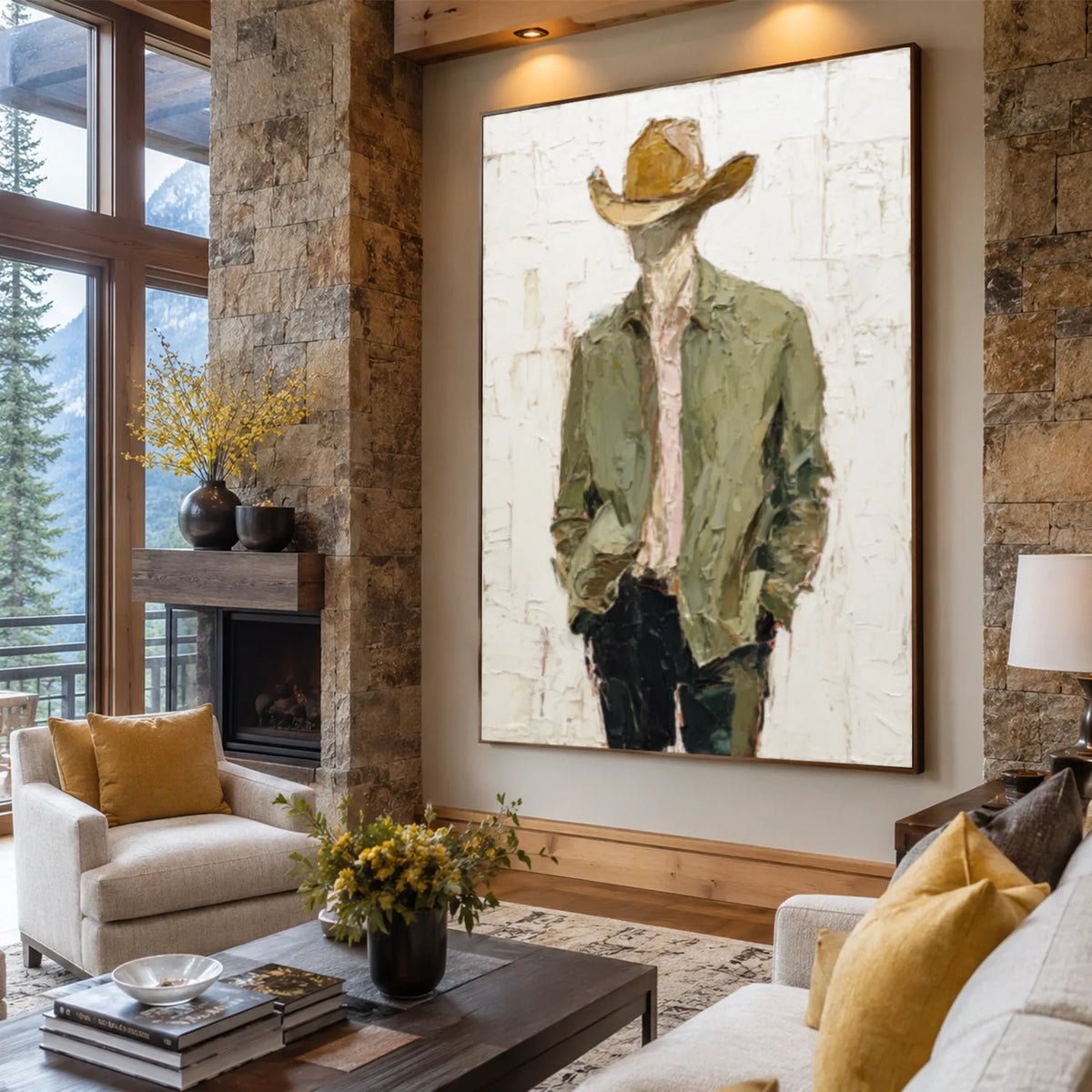 Hand-Painted Western Cowboy Wall Art #VA129