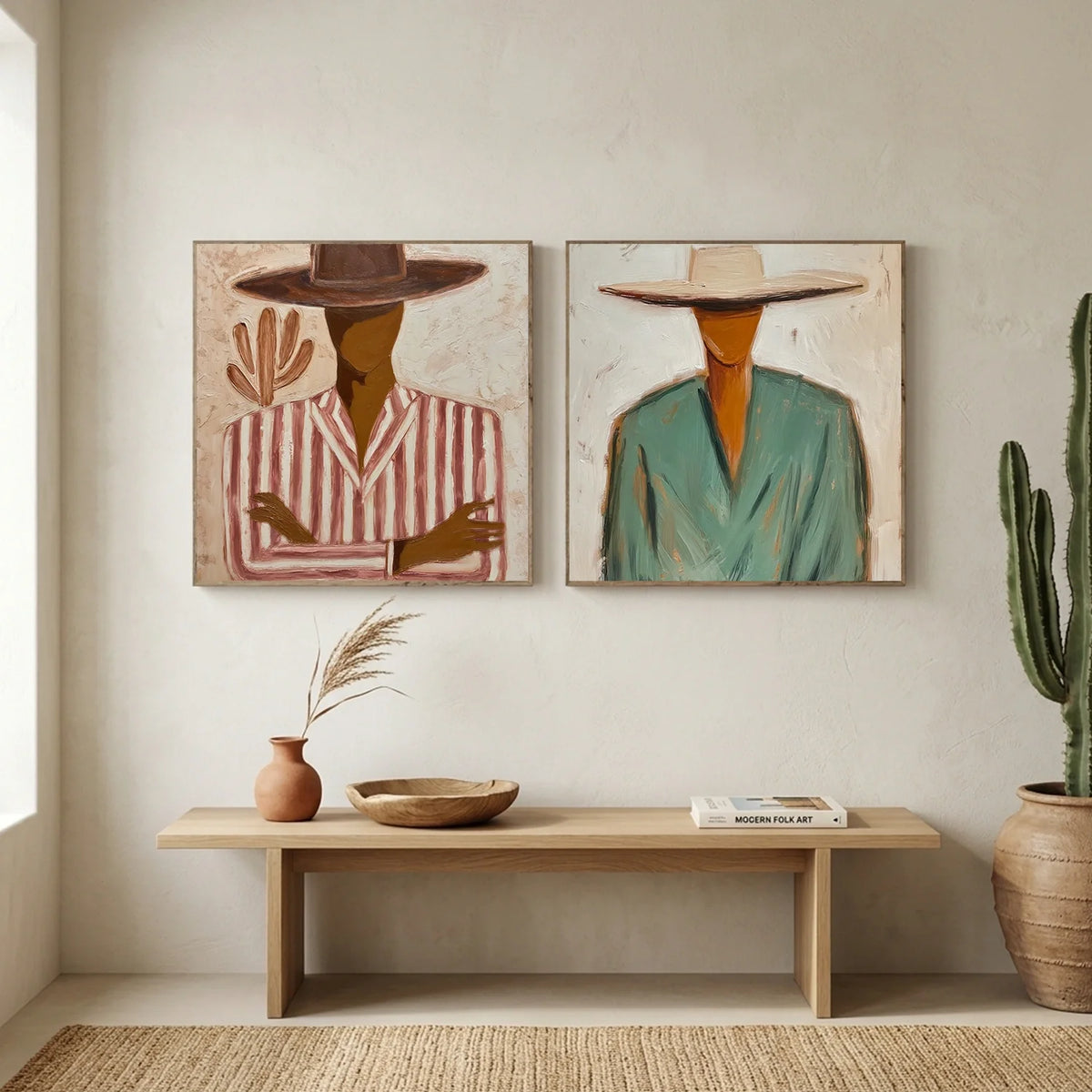 Hand-Painted Vintage Americana Wall Art Set of 2 #VA028