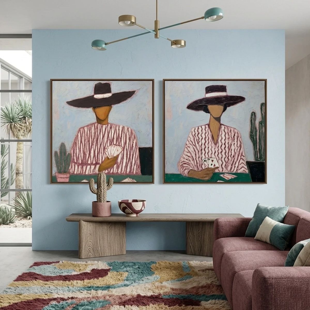 Hand-Painted Vintage Americana Wall Art Set of 2 #VA029