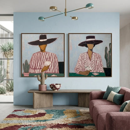 Hand-Painted Vintage Americana Wall Art Set of 2 #VA029