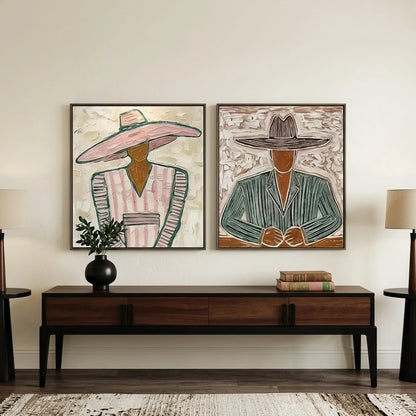 Hand-Painted Vintage Americana Wall Art Set of 2 #VA049