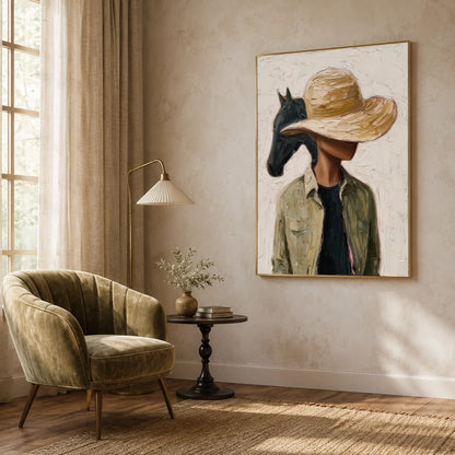 Hand-Painted Western Cowboy Wall Art #VA132