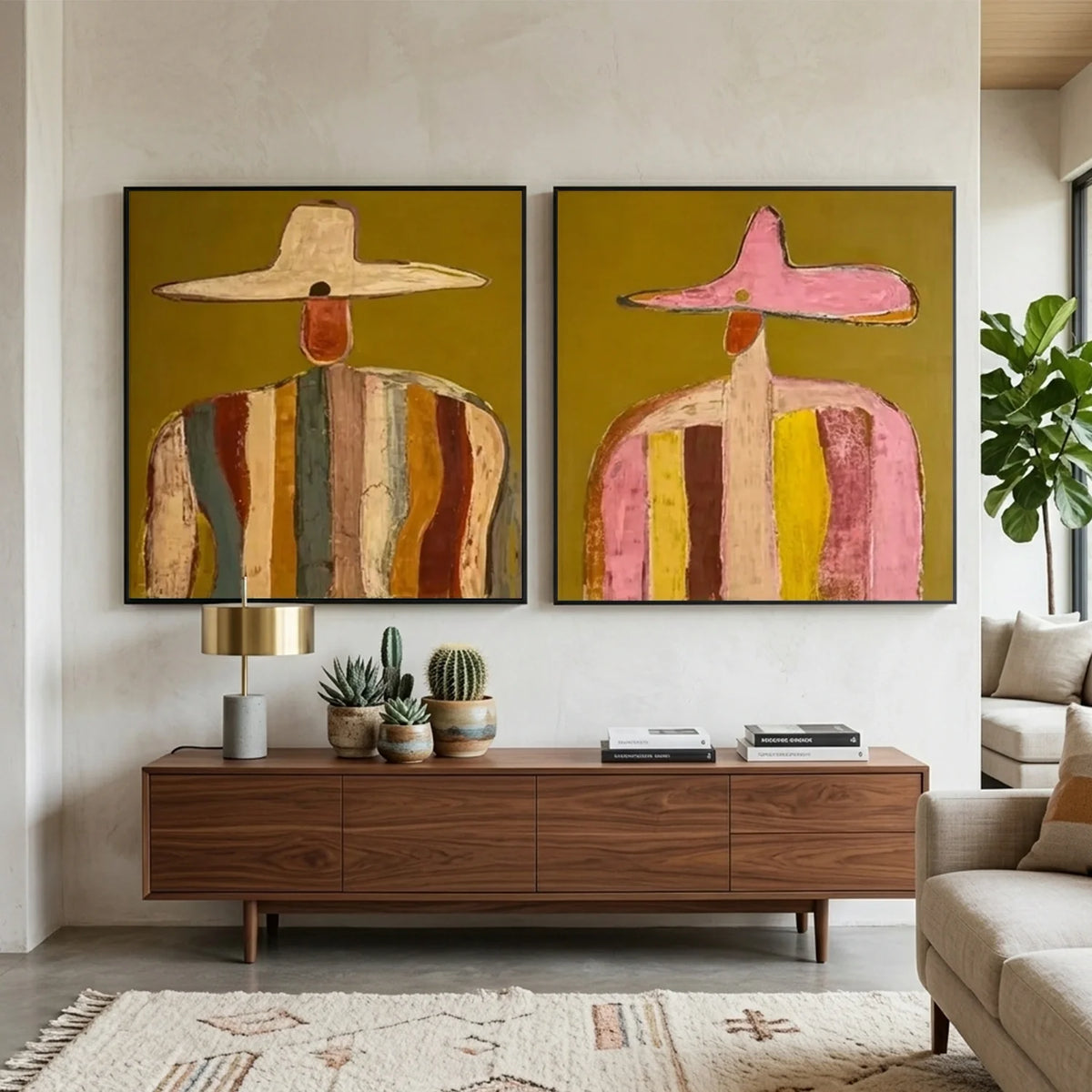 Hand-Painted Vintage Americana Wall Art Set of 2 #VA121
