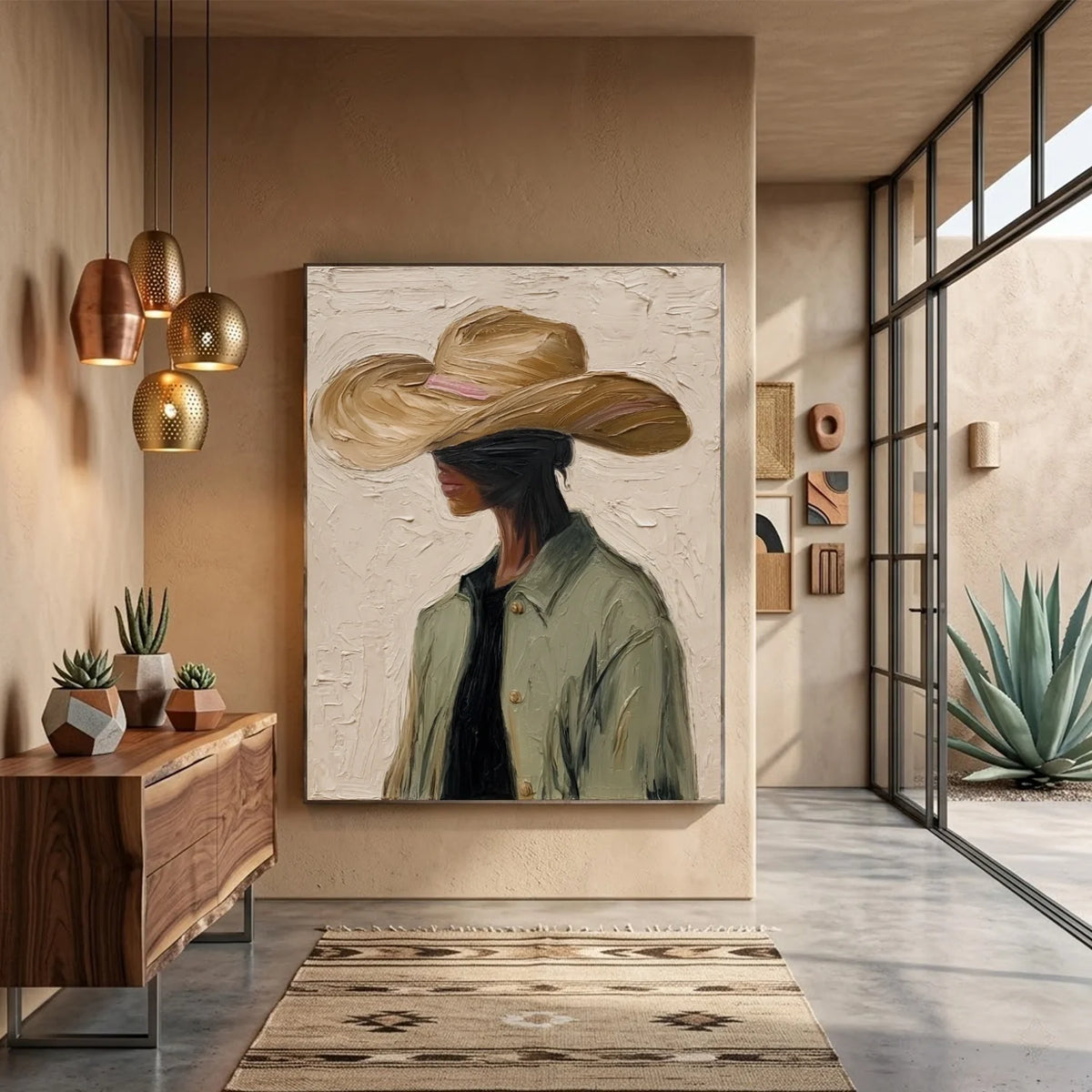Hand-Painted Western Cowboy Wall Art #VA130