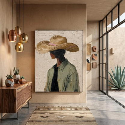 Hand-Painted Western Cowboy Wall Art #VA130