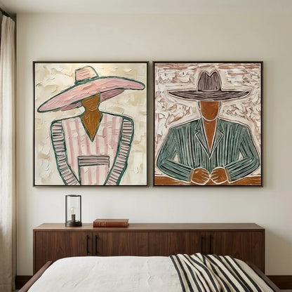 Hand-Painted Vintage Americana Wall Art Set of 2 #VA049