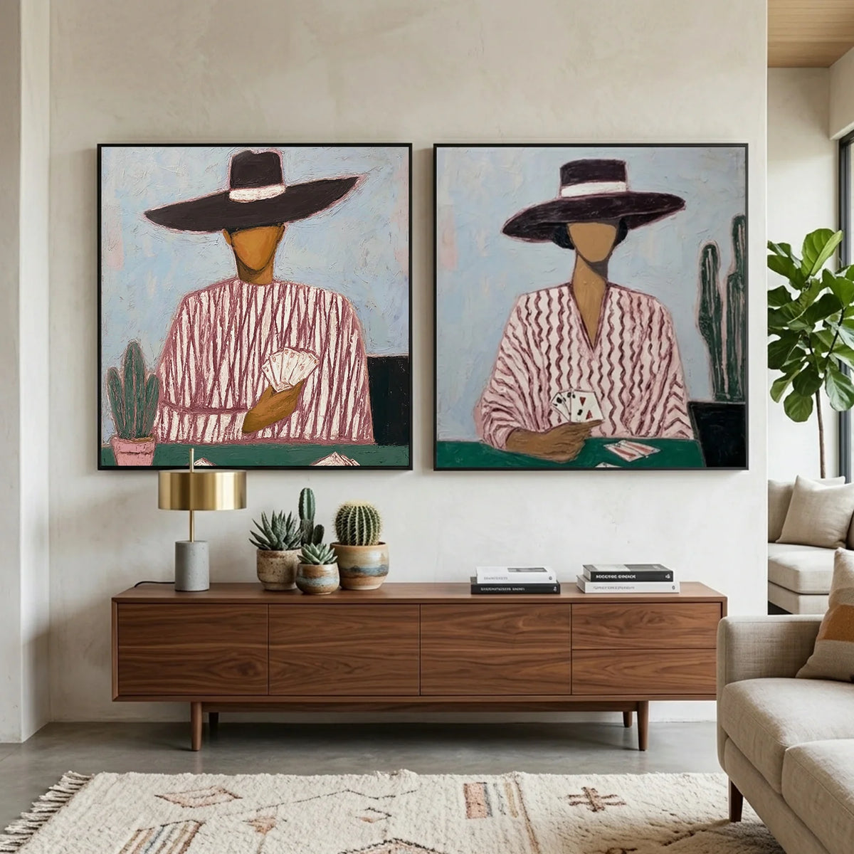 Hand-Painted Vintage Americana Wall Art Set of 2 #VA029