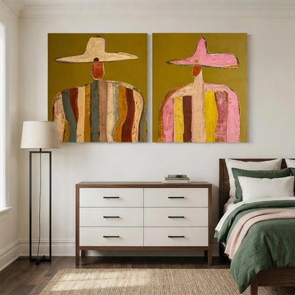 Hand-Painted Vintage Americana Wall Art Set of 2 #VA121