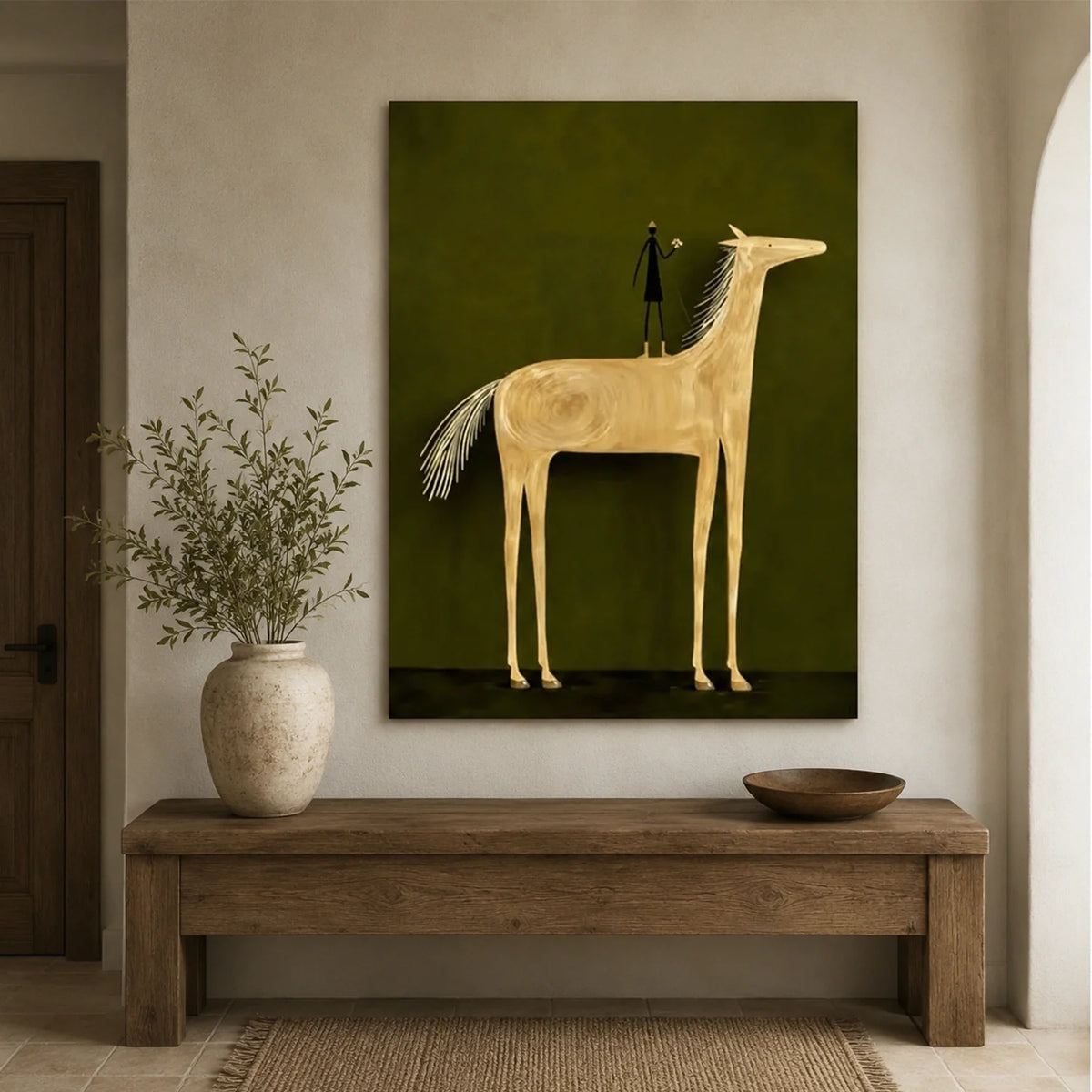 Hand-Painted Western Cowboy Wall Art #VA194