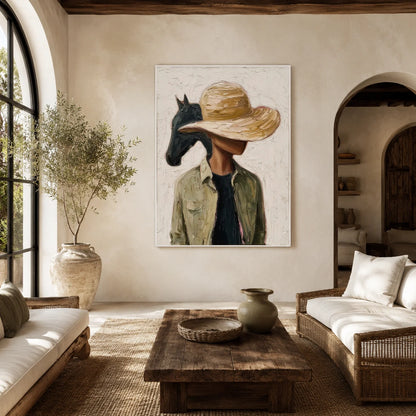 Hand-Painted Western Cowboy Wall Art #VA132