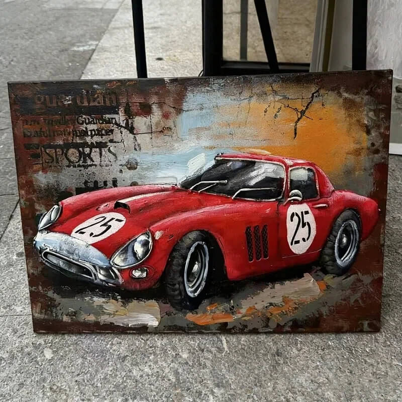 Handcrafted Sports Car 3D Metal Wall Art for Home & Office Decor