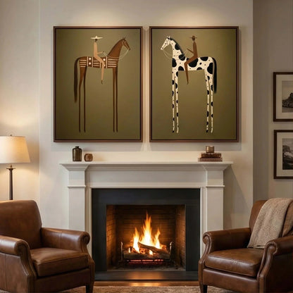 Hand-Painted Vintage Americana Wall Art Set of 2 #VA010