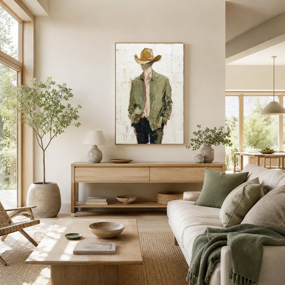 Hand-Painted Western Cowboy Wall Art #VA129