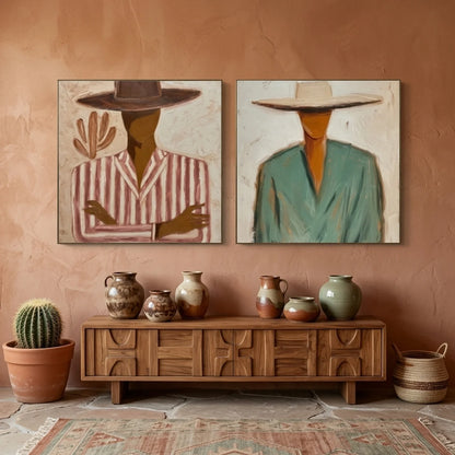 Hand-Painted Vintage Americana Wall Art Set of 2 #VA028