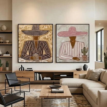 Hand-Painted Vintage Americana Wall Art Set of 2 #VA048