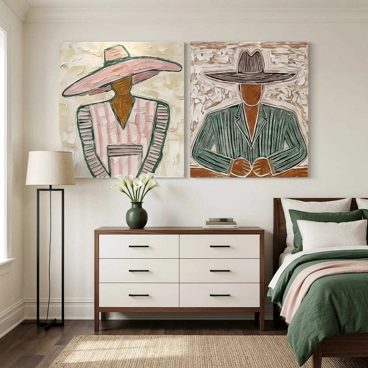 Hand-Painted Vintage Americana Wall Art Set of 2 #VA049