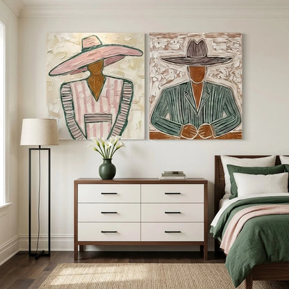 Hand-Painted Vintage Americana Wall Art Set of 2 #VA049