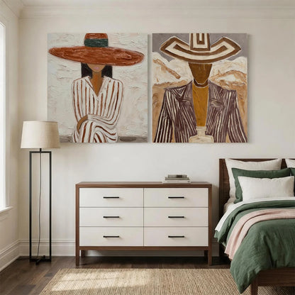 Hand-Painted Vintage Americana Wall Art Set of 2 #VA027