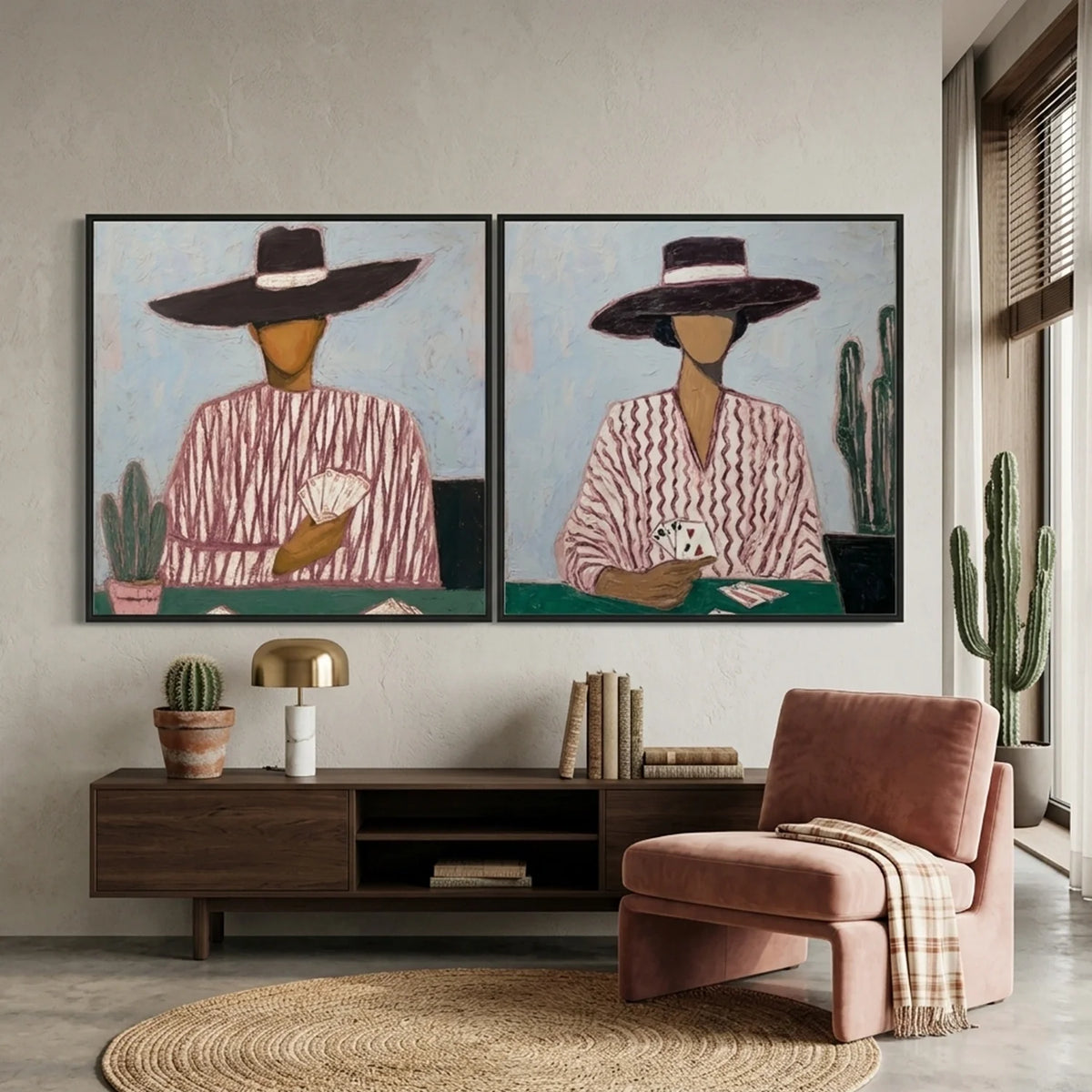 Hand-Painted Vintage Americana Wall Art Set of 2 #VA029