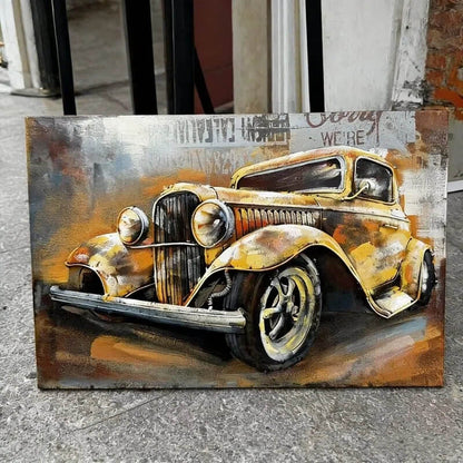 Handcrafted Sports Car 3D Metal Wall Art for Home & Office Decor