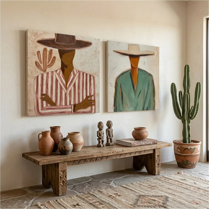 Hand-Painted Vintage Americana Wall Art Set of 2 #VA028