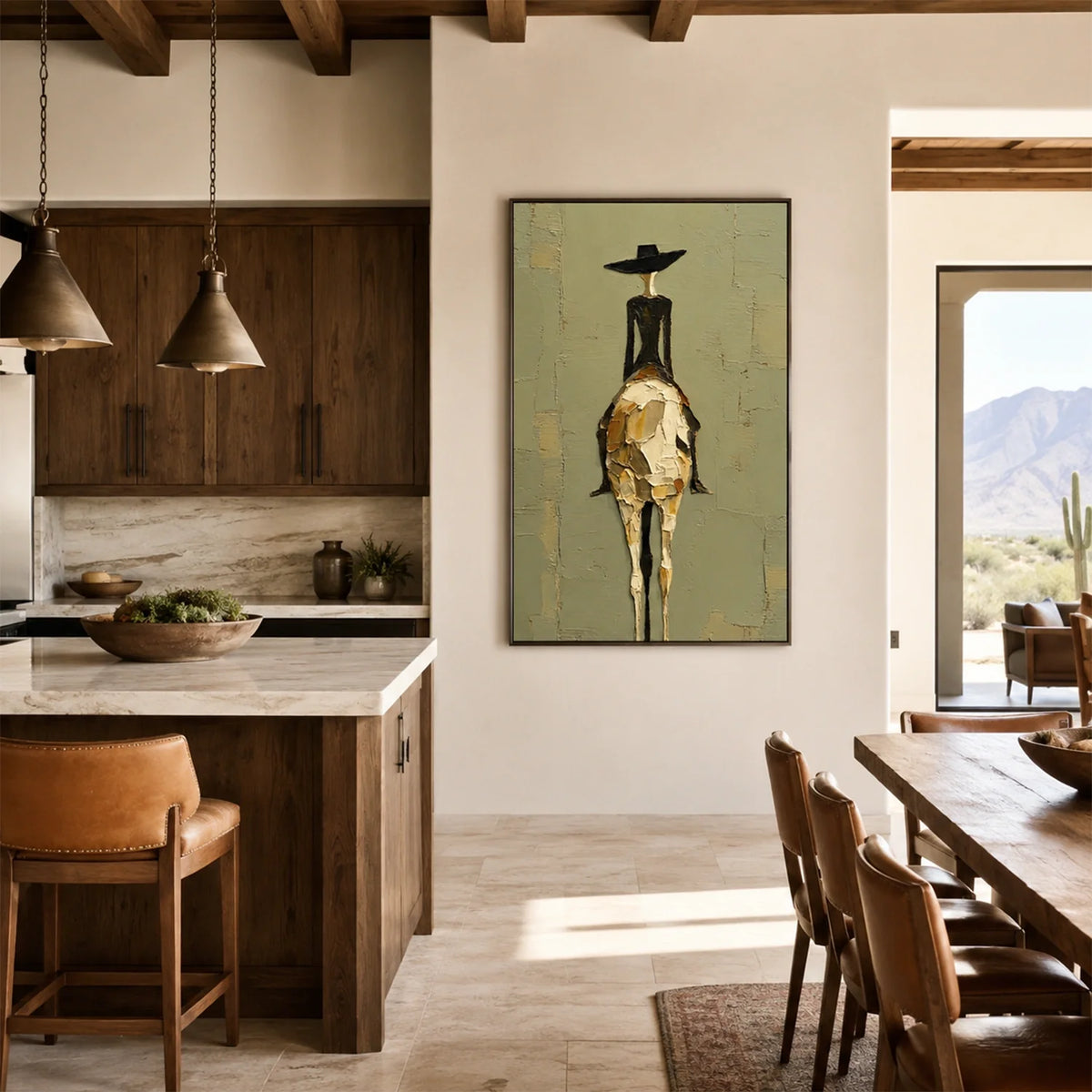 Hand-Painted Western Cowboy Wall Art #VA179