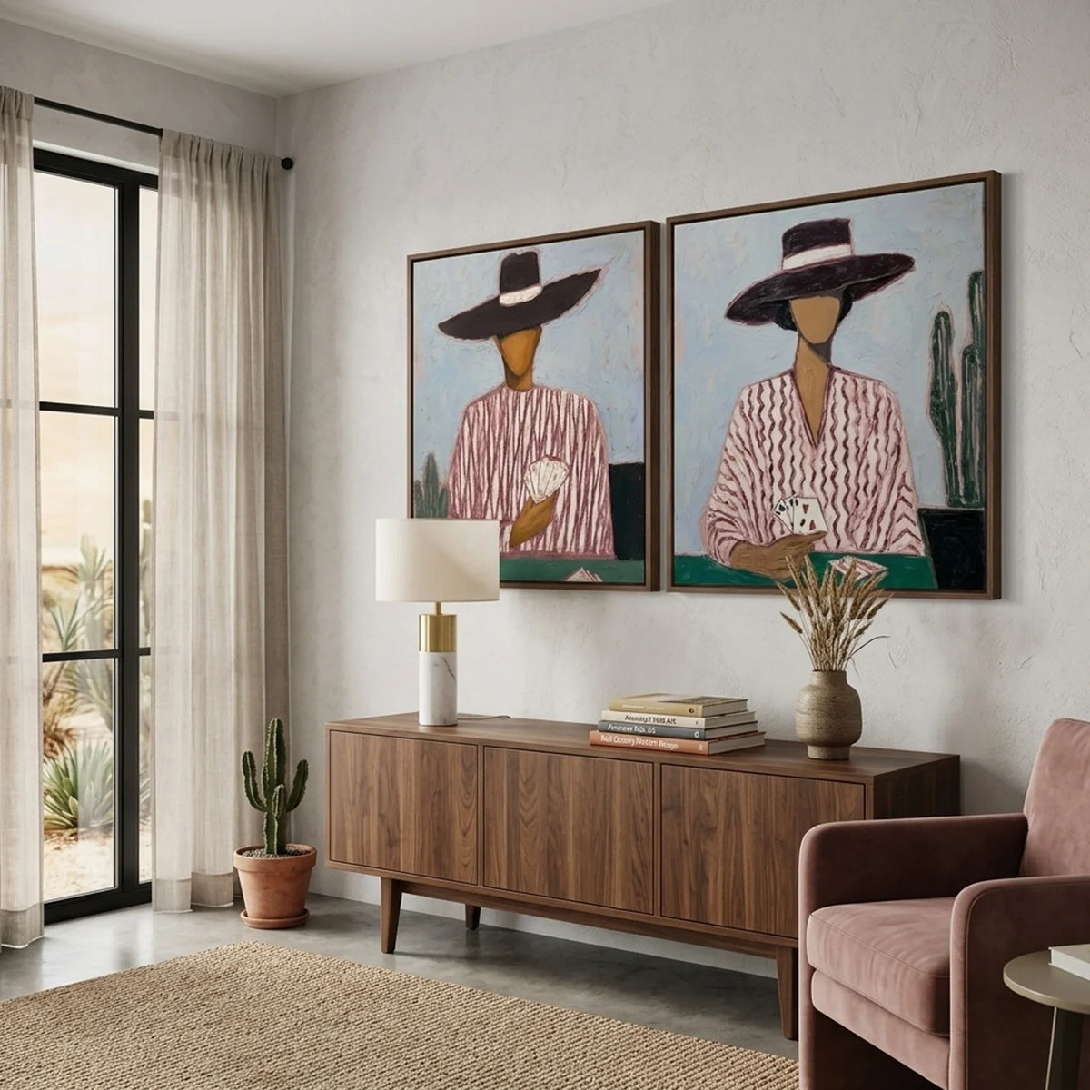 Hand-Painted Vintage Americana Wall Art Set of 2 #VA029