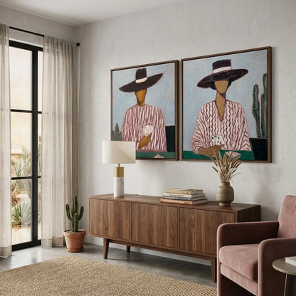 Hand-Painted Vintage Americana Wall Art Set of 2 #VA029