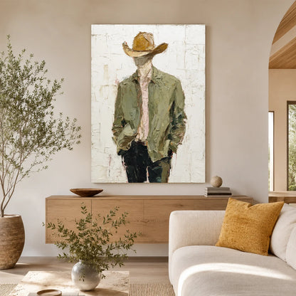 Hand-Painted Western Cowboy Wall Art #VA129