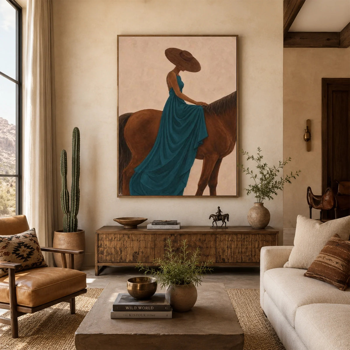 Hand-Painted Western Cowboy Wall Art #VA188