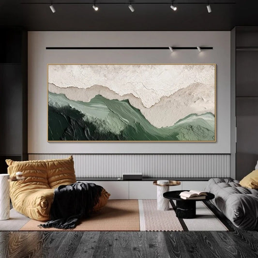 Minimalist Beach Painting Large 3D Textured Wall Art Ocean Wave Painting on Canvas Wabi-Sabi Wall Art