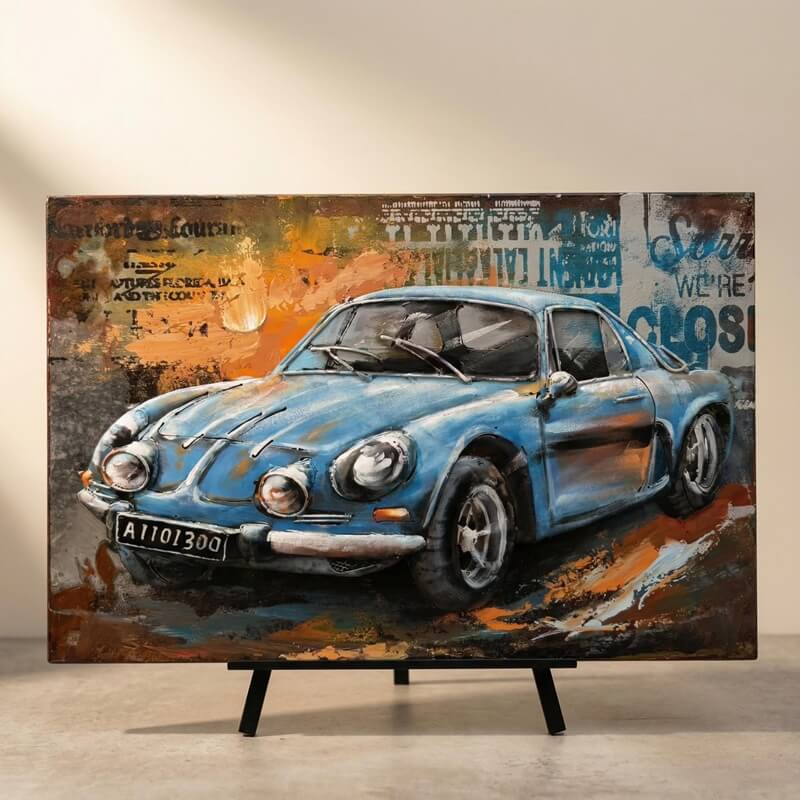 Handcrafted Sports Car 3D Metal Wall Art for Home & Office Decor