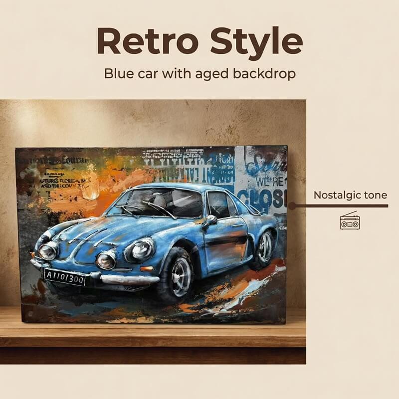 Handcrafted Sports Car 3D Metal Wall Art for Home & Office Decor