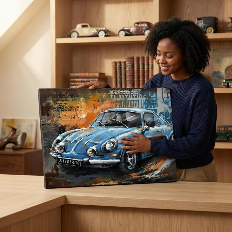 Handcrafted Sports Car 3D Metal Wall Art for Home & Office Decor