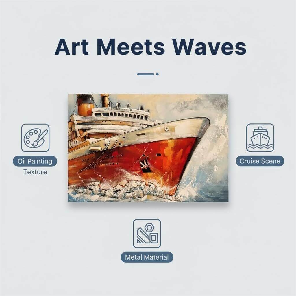 Handcrafted Cruise Ship 3D Metal Wall Art for Home & Office Decor