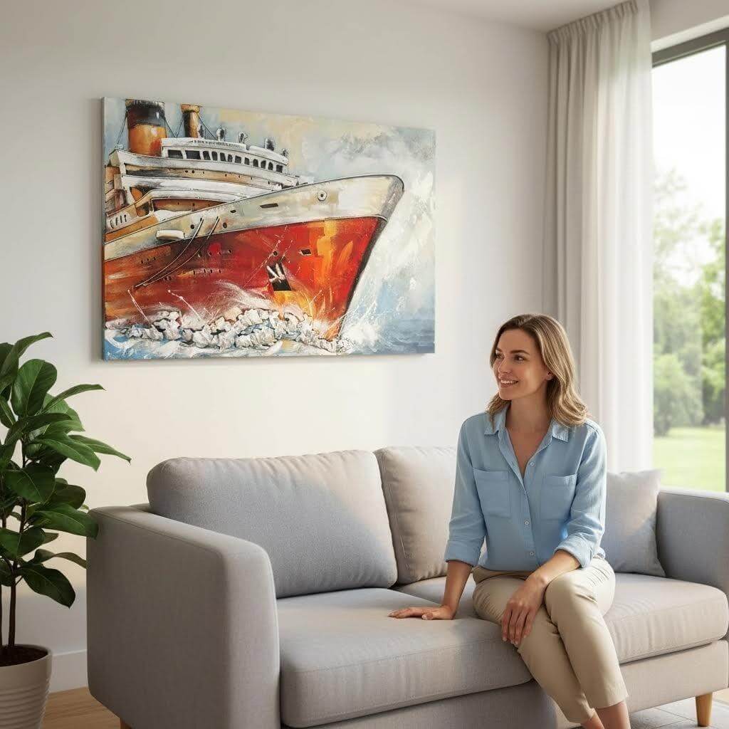 Handcrafted Cruise Ship 3D Metal Wall Art for Home & Office Decor