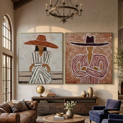 Hand-Painted Vintage Americana Wall Art Set of 2 #VA015